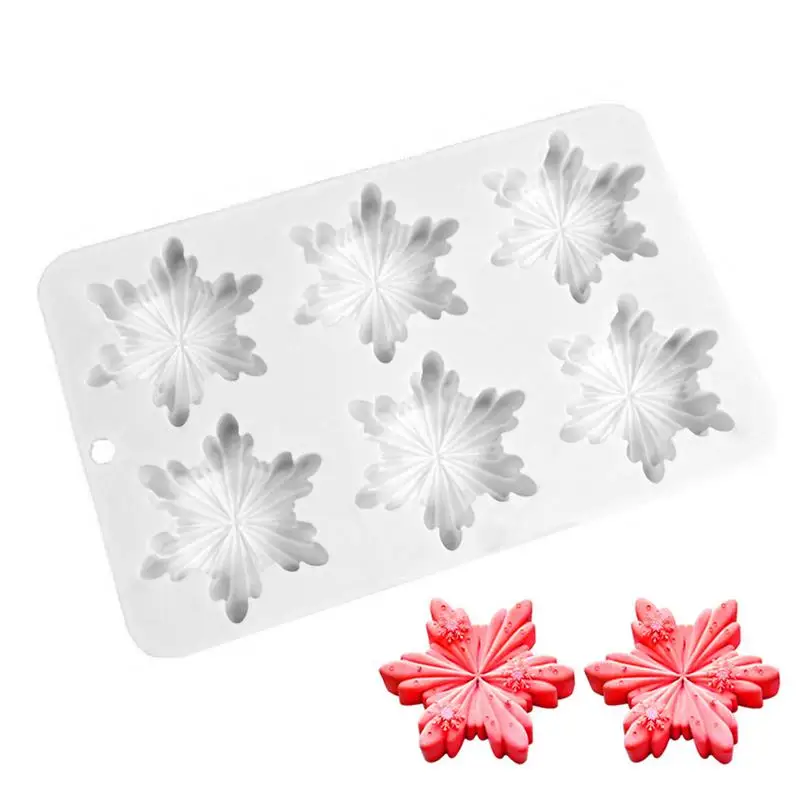 Форма для снежинок зимняя рождественская помадка шоколадные формы 6 сеток форма