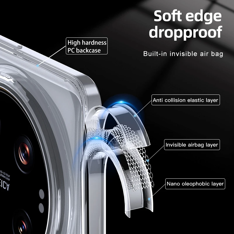 Противоударный прозрачный жесткий чехол для Xiaomi 15 Ultra 14Ultra Mi 14T Mi14 Mi13 тонкий