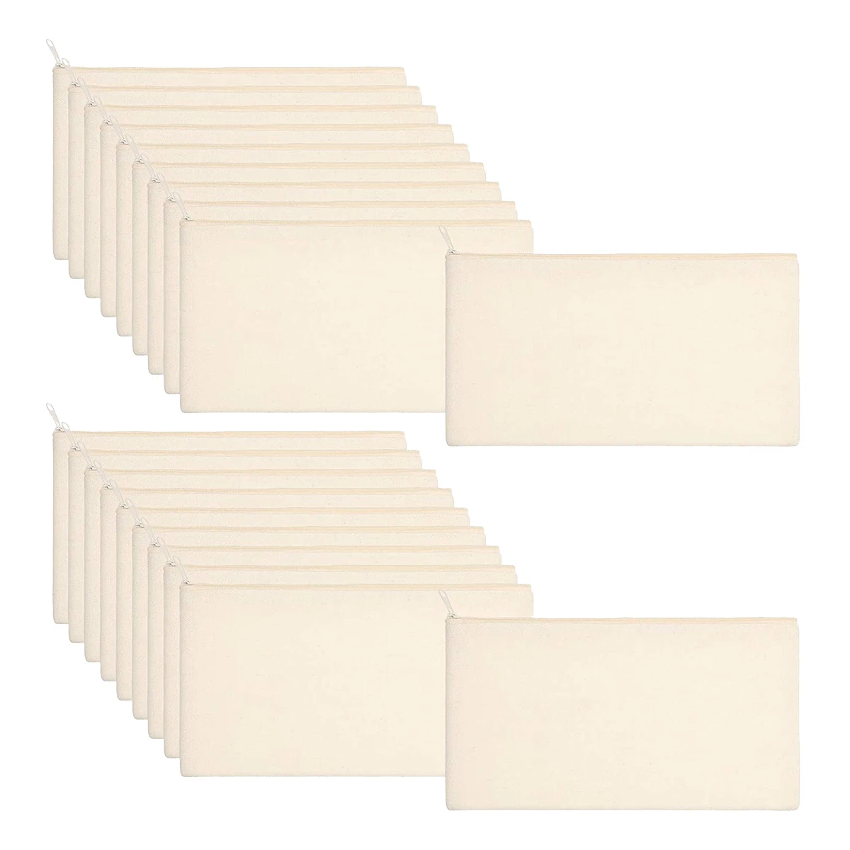 

40 шт., парусиновые сумочки для карандашей на молнии