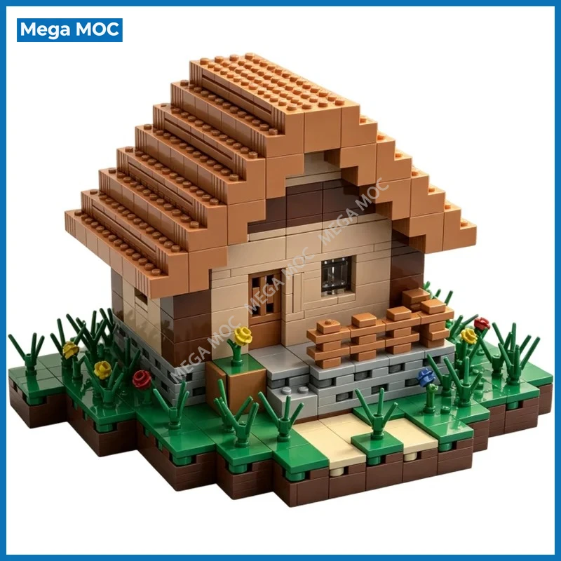 Фото Конструктор Mason House MOC: Средневековый Каменный Коттедж Ремесленника, Сборная Модель Деревни из Кирпичиков для Сборки Своими Руками, Настольная Модель №3