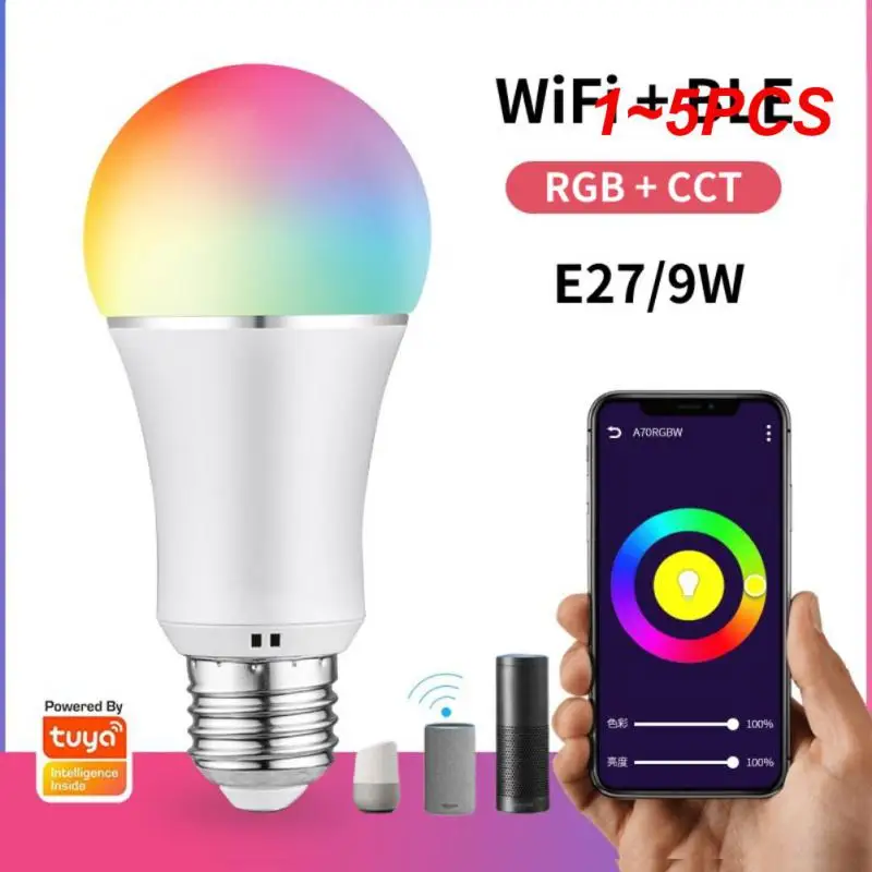 

Умная Светодиодная лампа Tuya Wi-Fi + BLE RGB + CCT 9 Вт E27, светодиодная лампа для дома, спальни, яркое украшение, умный пульт дистанционного управления