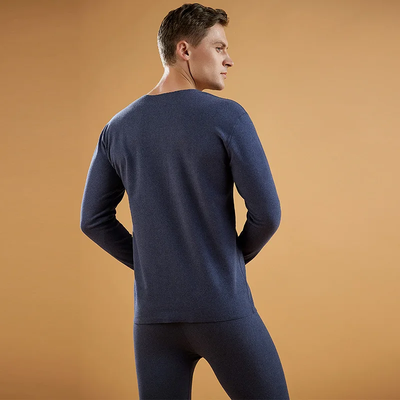 Large Size Seamless Men's Thermal Underwear Suit Male Winter Thicken Thermo Underwear Set 2Pcs Mens Keep Warm Thermal Clothing