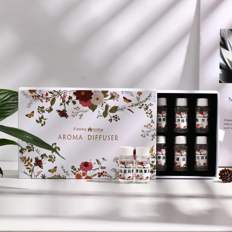 

12pcsX10ml Lavender, Rose,Jasmine, Osmanthus, Gardenia, Lily Natural Plant Extract Essential Oil 12 Scented Sample Gift Boxes