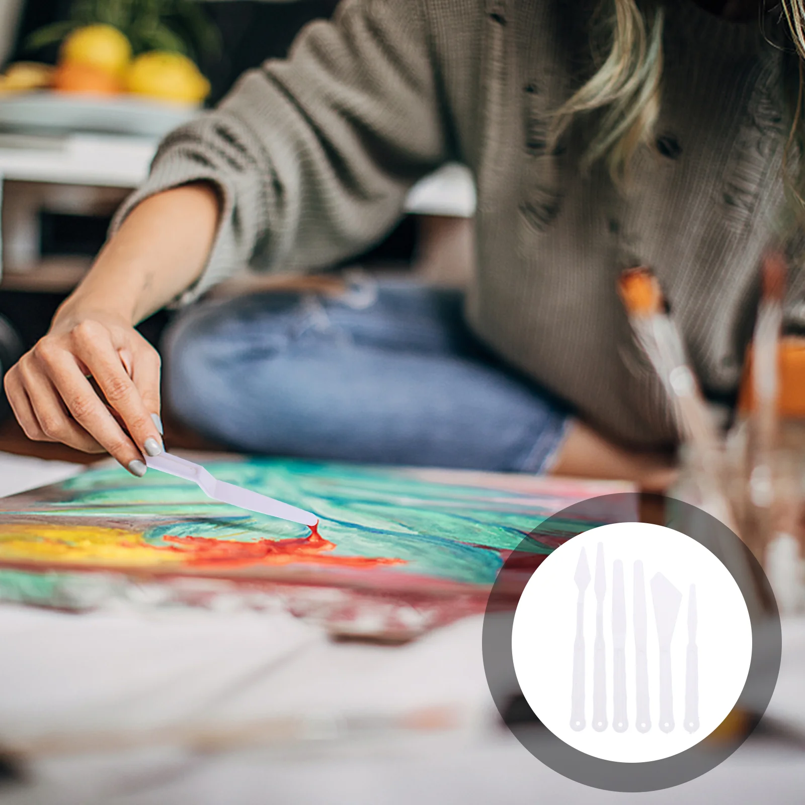 

30 Pcs Palette Knife Clay Tools Oil Painting Pallet Plastic Practical Spatula