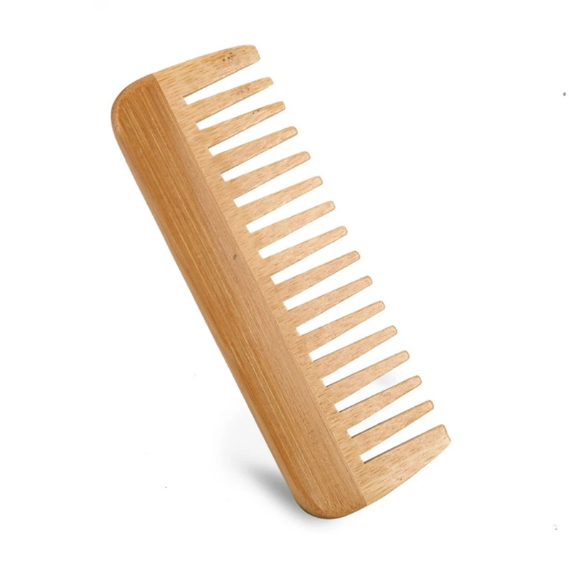 

GXMC Natural Bamboo Wide Tooth Comb Detangling Combs Anti-Static Curly Hair for Women Men Smoothing Massaging