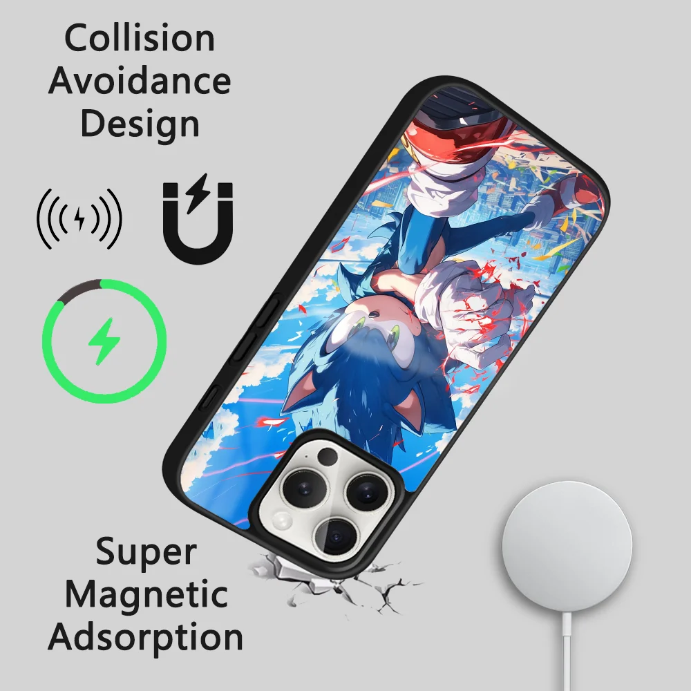Чехол для телефона S-onic The H-edgehoG-S Film iPhone 16 15 14 13 12 11 Pro Max Plus Mini Magsafe Mirror беспроводной