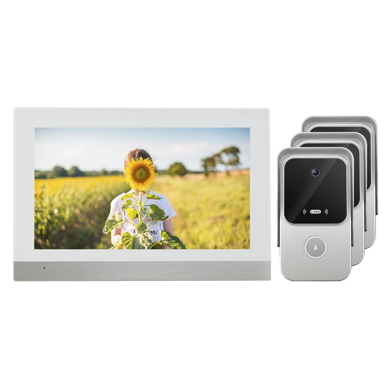 

Zhudele Video Door Phone 2 Wire System Easy Install Homemade Video Intercom Door Bell Door Phone System For Villa Show clear