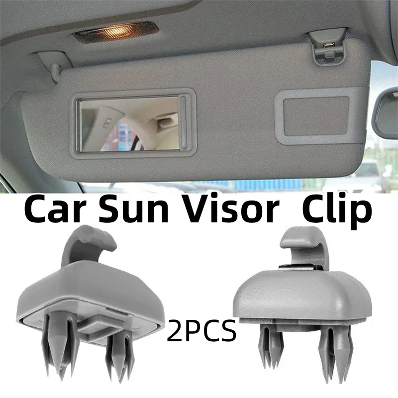 

2pcs Car Sun Visor Clip Gray Interior Hanger Hook Clip Bracket for Audi A1 A3 S3 A4 S4 Allroad A5 S5 Q3 Q5 8U0857562A Grey