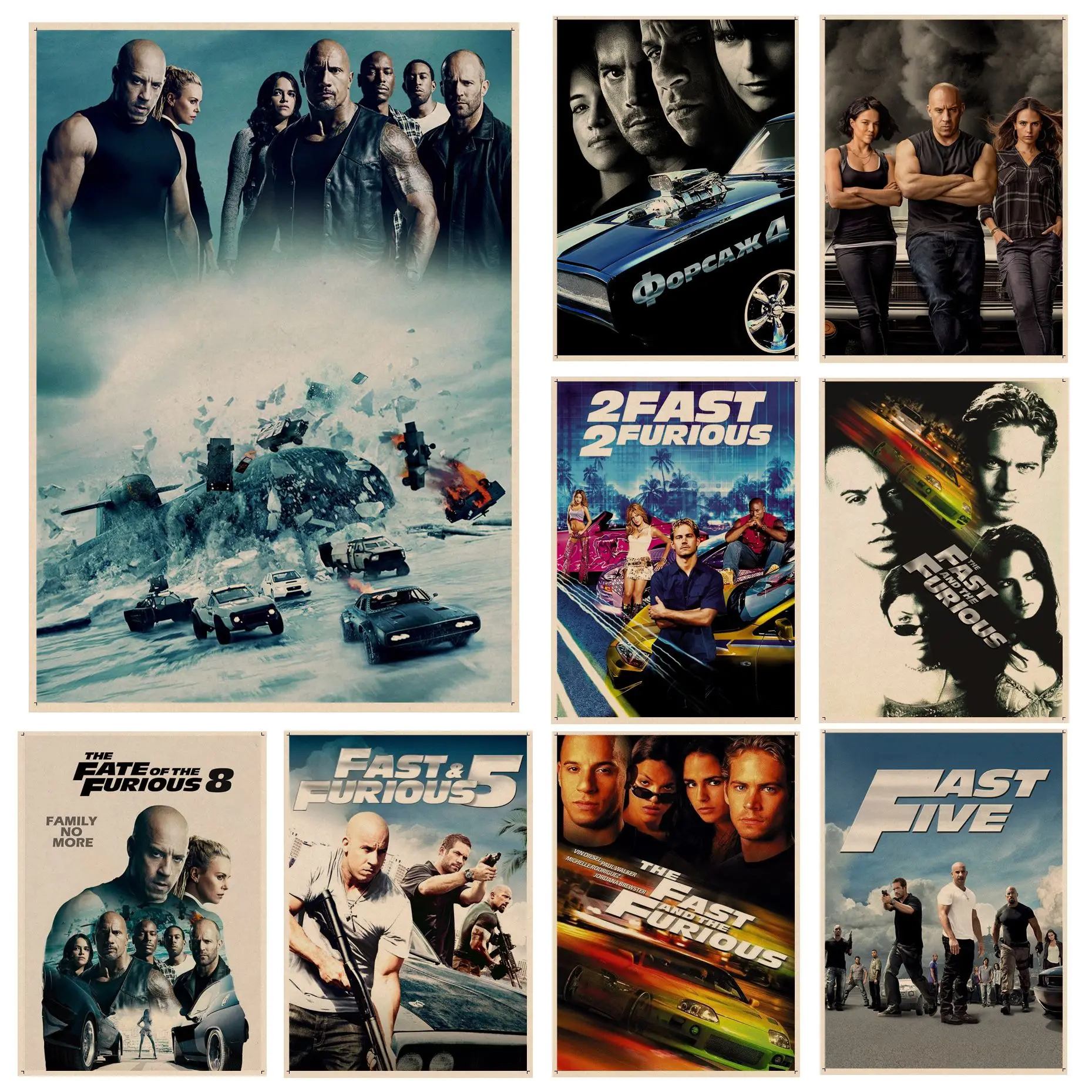 

The Fast and The Furious DIY poster Wall Art Retro Posters for Home Wall decor