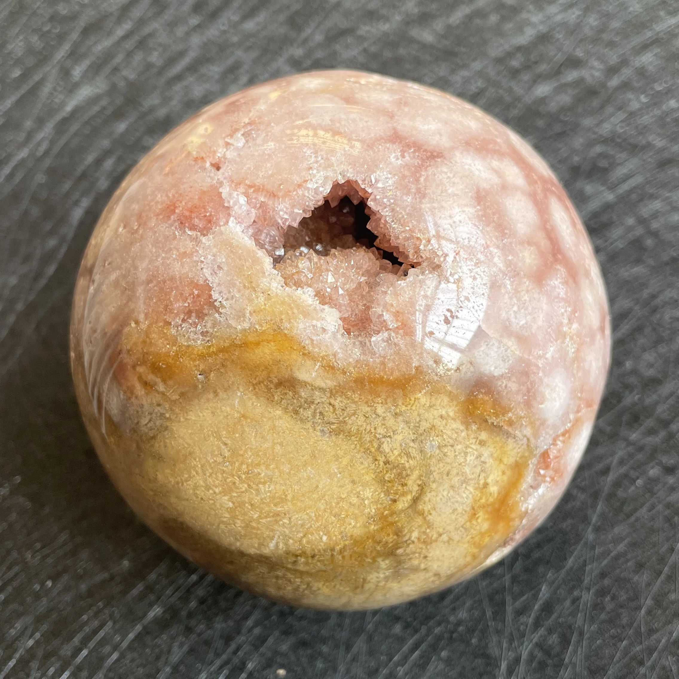 898 г натуральный аметистовый Кластер Розовый Сакура Агат Сфера открытый зуб шар