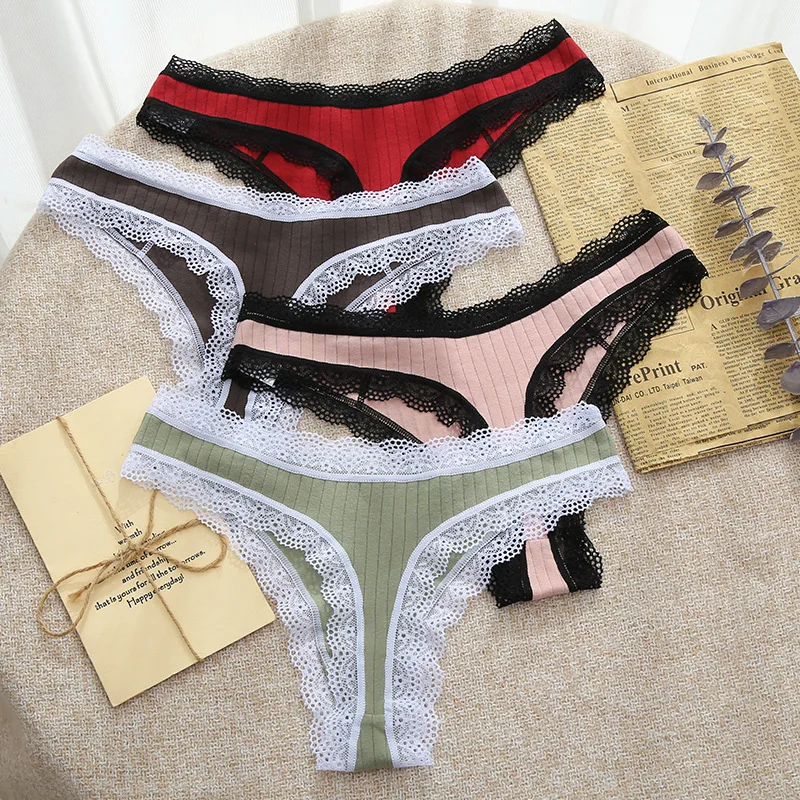 

New Women's Cotton Underwear Sexy Lace Panties Fashion Seamless Comfort Briefs Low Waist Seamless Underpants Female Lingerie