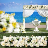 pure white wedding pavillion flowers strips square flower backdrop flower wall wedding decoration 4m x 24cm