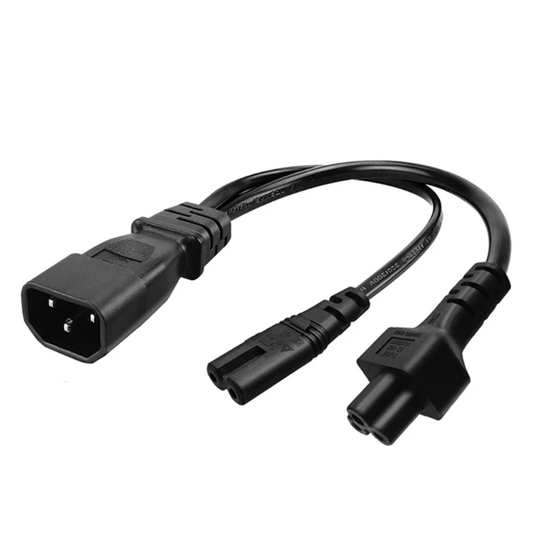 

32cm IEC320 C14 to IEC320 C5+IEC320 C7 AC-Power Extension Cable Adapter Cord Drop Shipping