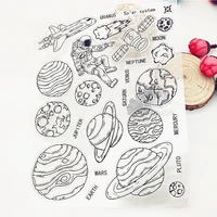 2022 cosmic world clear silicone stamp transparent seal for diy scrapbooking photo album decorative clear stamp 14x18cm