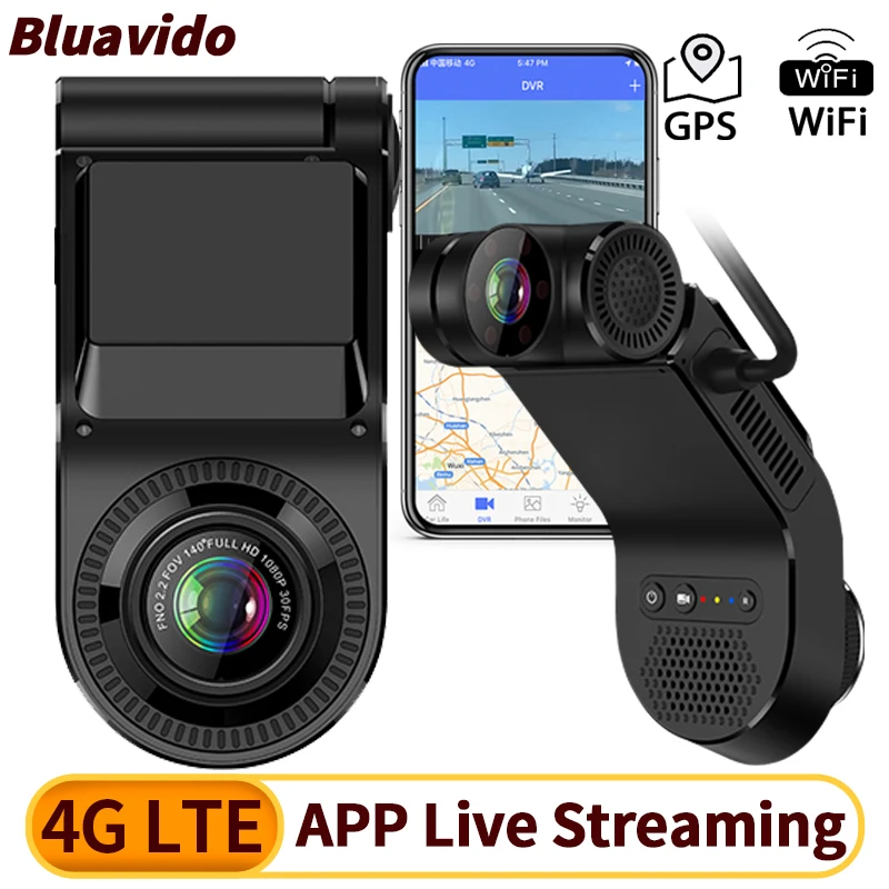 

4G GPS Автомобильный видеорегистратор Двойная видеорегистратор 720P Передняя задняя камера ночного видения с приложением для телефона Дистанционный мониторинг Точка доступа Wi-Fi Монитор парковки