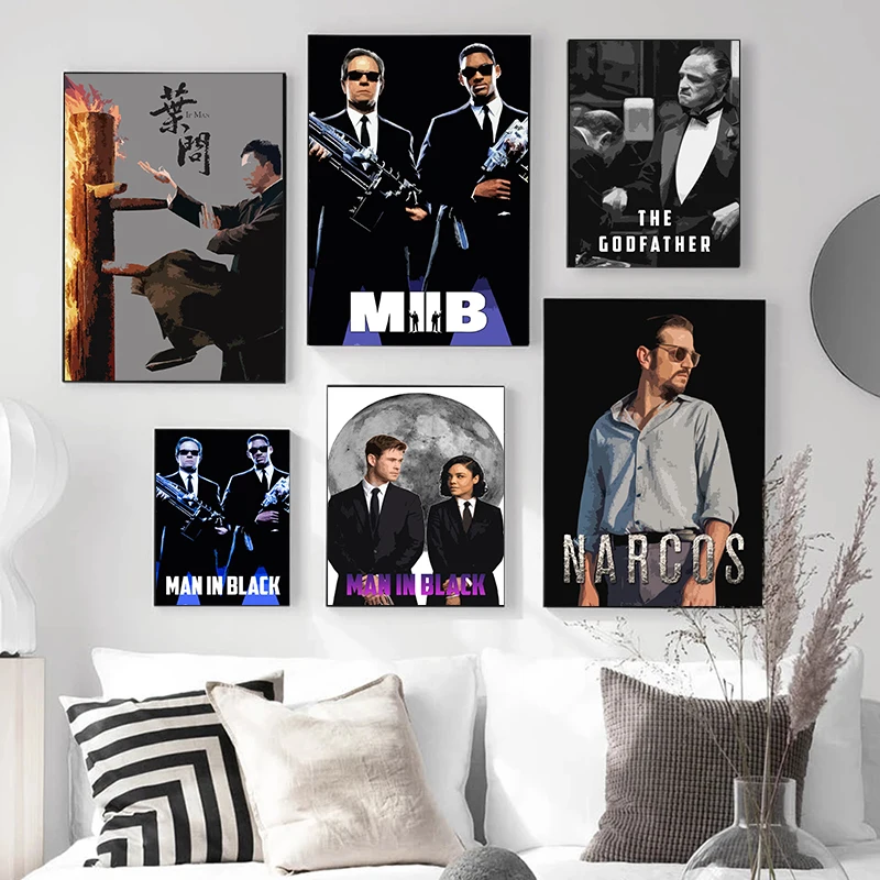 

Популярные персонажи классического фильма, ТВ-шоу, печать, холст, живопись, плакат, роспись, художественные картины, украшение для дома, фрес...