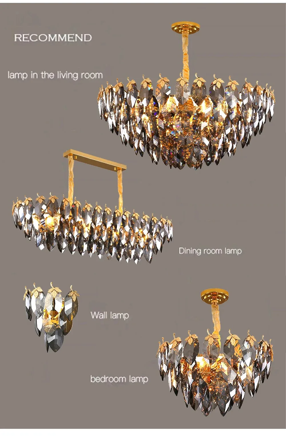 Современная роскошная Потолочная люстра в виде листьев Смоки лампа для гостиной