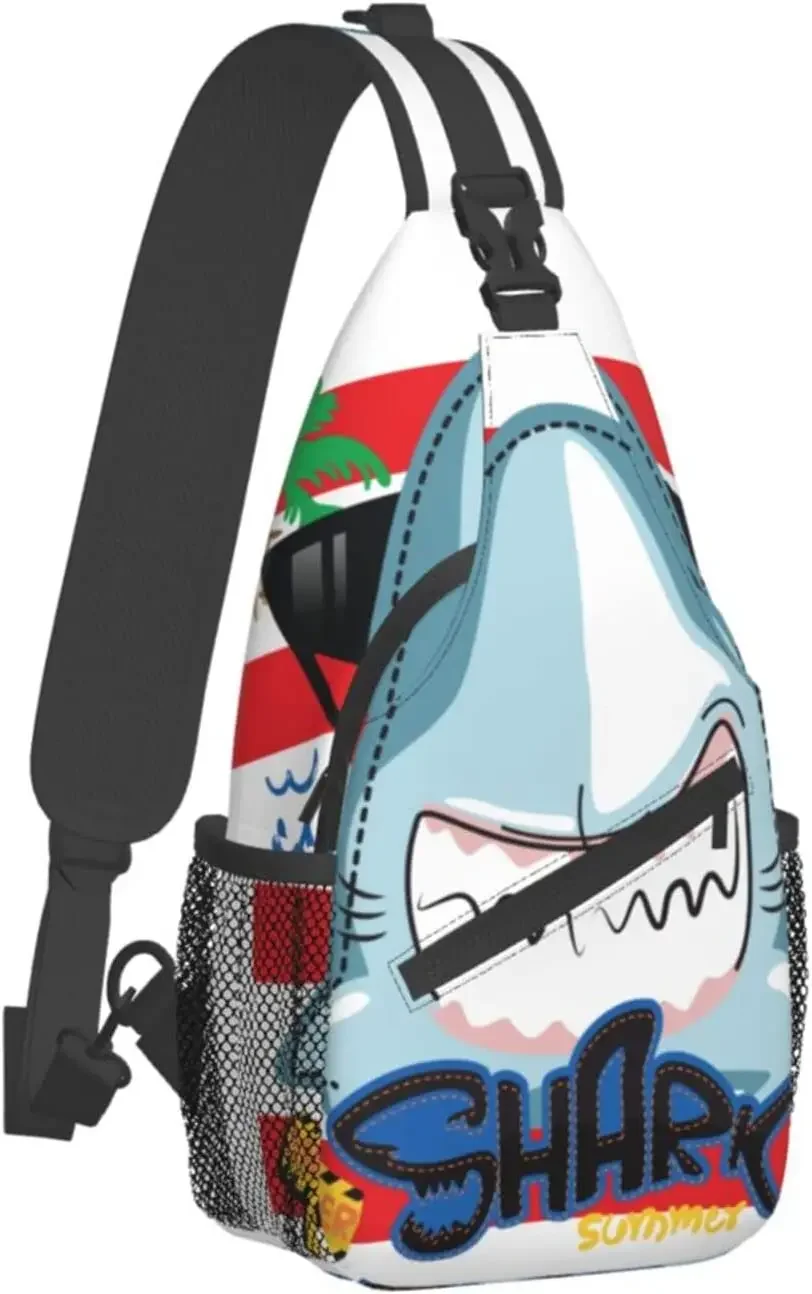 

Shark Sling Bag Crossbody Women Men Travel Chest Backpack Leisure Sports Outdoor Running Hiking