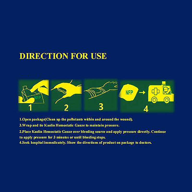 Тактическая Кровоостанавливающая Каолинь Растворимая Повязка На Раны Боевой