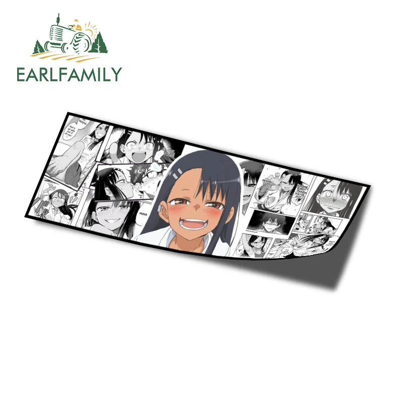 EARLFAMILY 13 см x 4,9 см для Ijiranaide Nagatoro San Slap автомобильные наклейки аниме фургон автомобильные аксессуары переводная картинка для багажника мотоцикла Декор