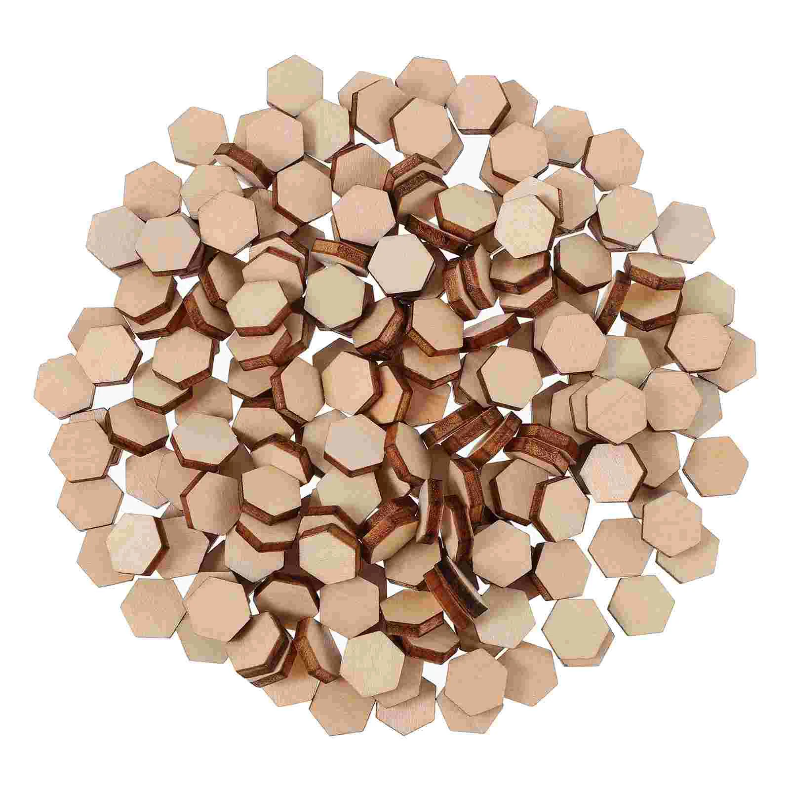 

200 PC Honeycomb Natural Home Decor Unpainted Wood Cutouts Bamboo Wooden DIY Crafts