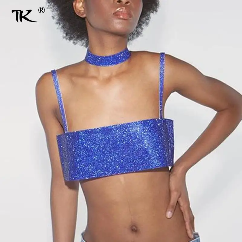 Блестящие женские укороченные топы на бретелях-спагетти блестящий женский