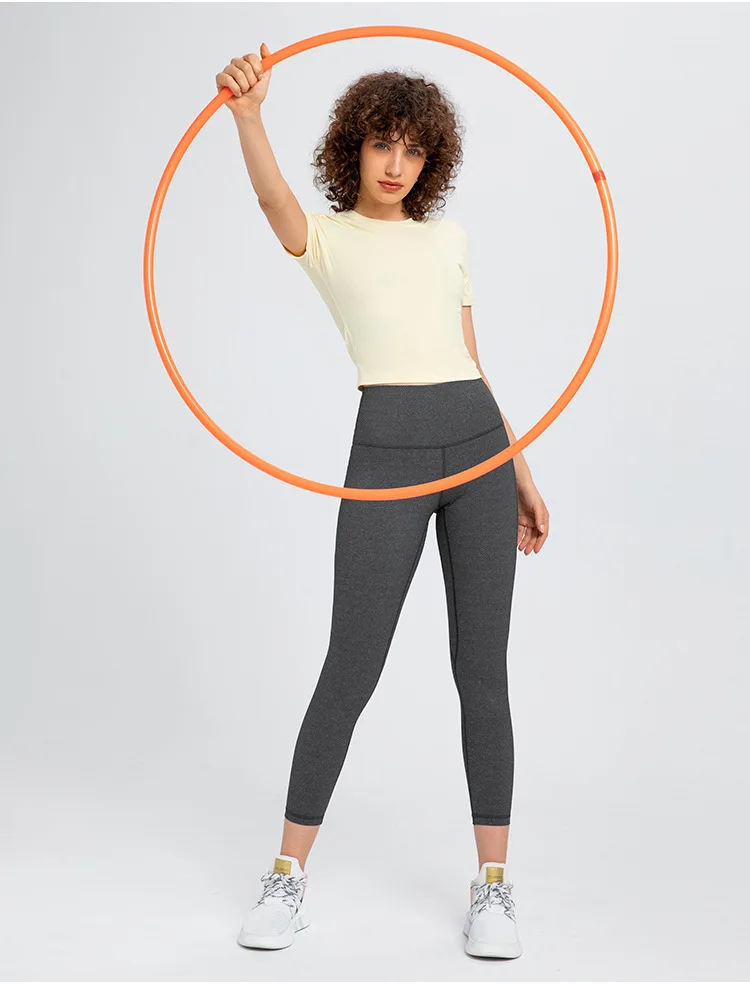 LuluTop Women Gym Shirts Women's Short Sleeve Top Yoga Fitness Sport Crop T-shirt Sportswear Outdoor Leisure Womens Clothing