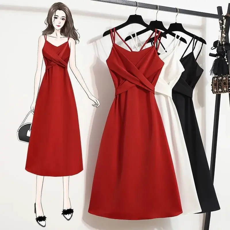 

Summer new suspender dress fashion women sleeveless party dress P3 768