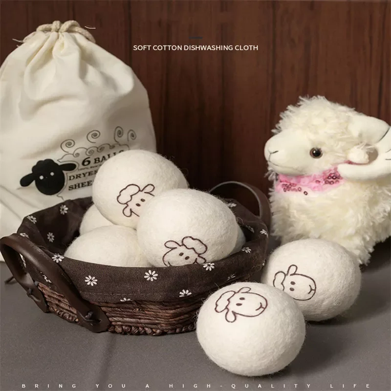 

NEW2023 6Pcs/Bag Wool Drying Ball 7cm Laundry Ball Household Washing Ball Wool Drying Ball Washing Machine Accessories