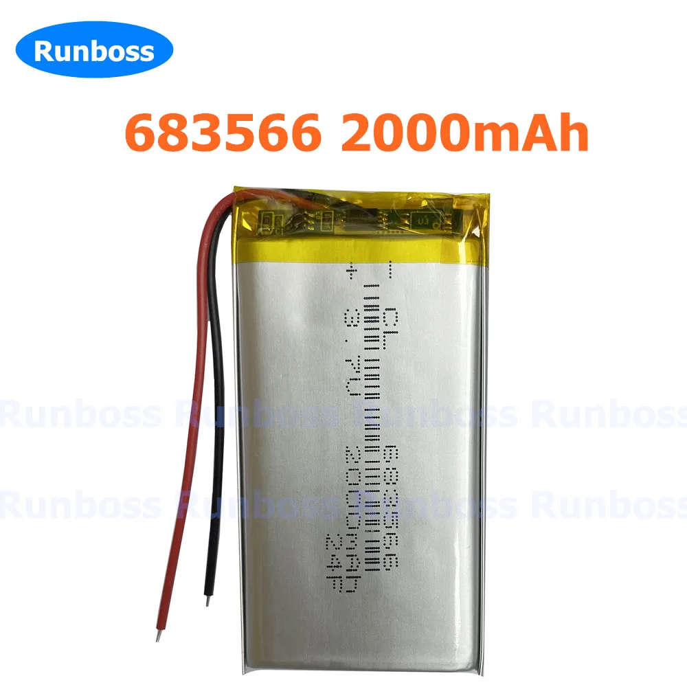 1-10 шт. 683566 633770 703565 Литий-полимерный аккумулятор 3 7 В 2000 мАч для портативной