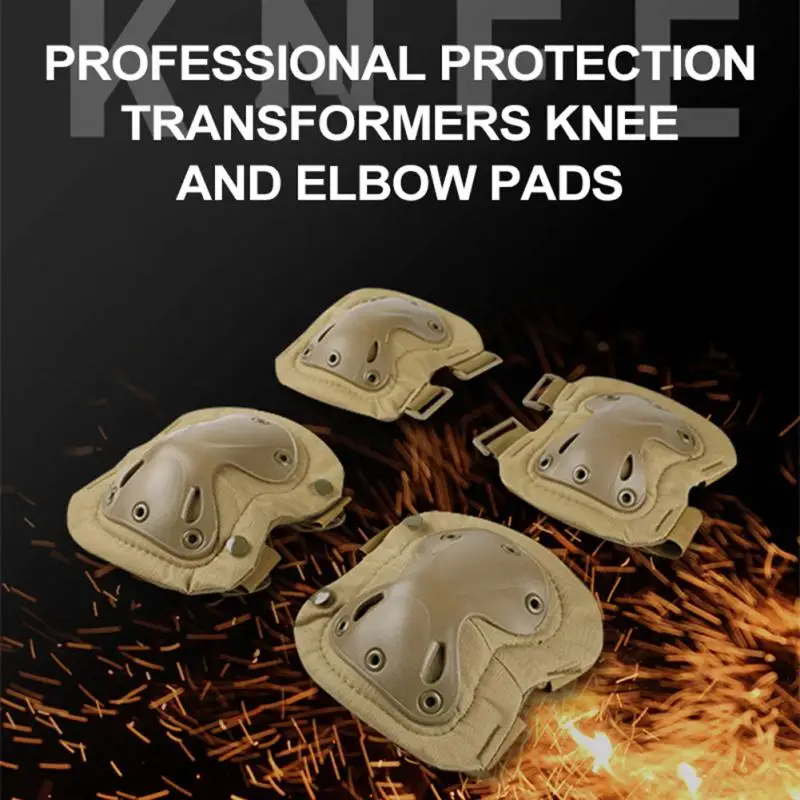 

Polyester Knee Pads High Elastic Anti-collision Elbow Support Thick Knee Protect Protective Gear 4 Pieces Knee Support Wicking