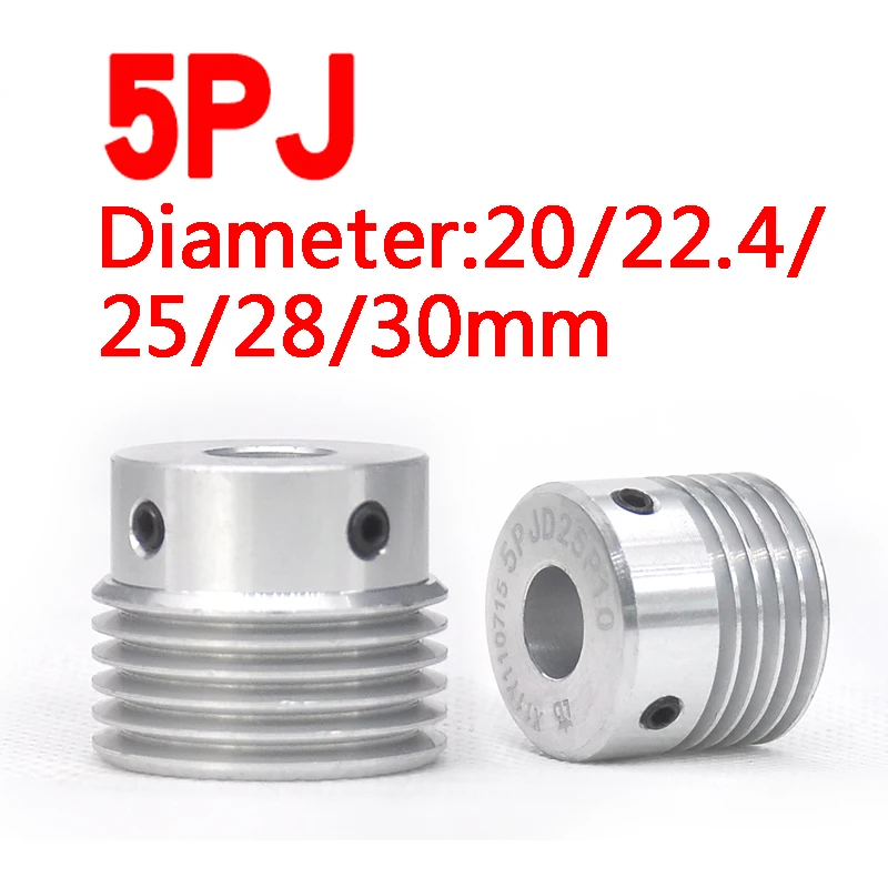 

PJ Multi-Wedge Belt Pulley 5PJ Multi-groove Wheel Synchronous Pulley 5 Slots Diameter 20/22.4/25/28/30mm Transmission Parts