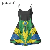 jackherelook brazil flag design adjustable ladies slip dresses sleeveless sleeveless sexy woman dresses beach sundress mujer