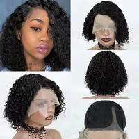 Jerry Curly Short Bob Wig Lace Frontal Human Hair Wigs 12 14 Inches Lace Closure Wig for Women Transparent Front T Part Lace Wig