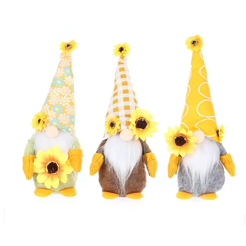 

Cross-Border New Summer SUNFLOWER Sunflower Faceless Doll Rudolf Dwarf Floor Fine Doll Decorations