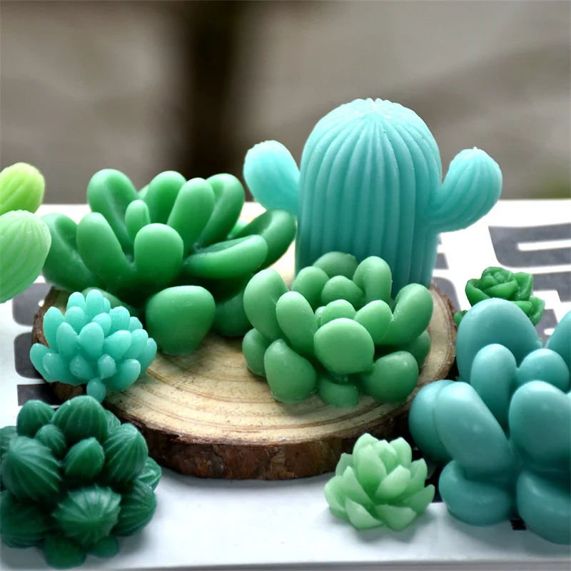 

DIY Succulent Silicone Mold Candle Mold Simulation Cactus Resin Mold 3D Plant Candle Mold for Aroma Plaster Candles Soaps Making