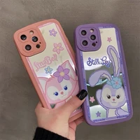 cartoon disney stellalou linabell with vanity mirror phone cases for iphone 13 12 11 pro max xr xs max x back cover