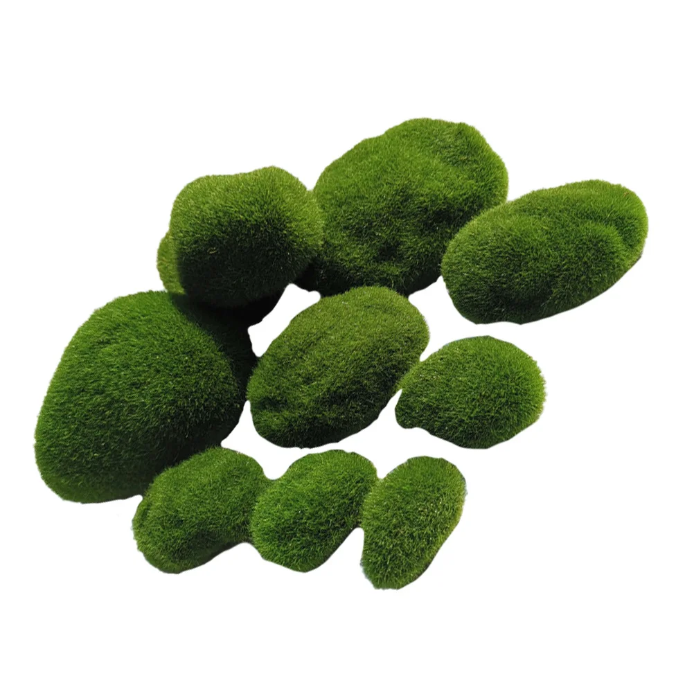 

Stones Fake Faux Green Artificial Decoration Stone Aquarium Tank Ornament Decor Mossy Filler Craft Terrariums Arrangements