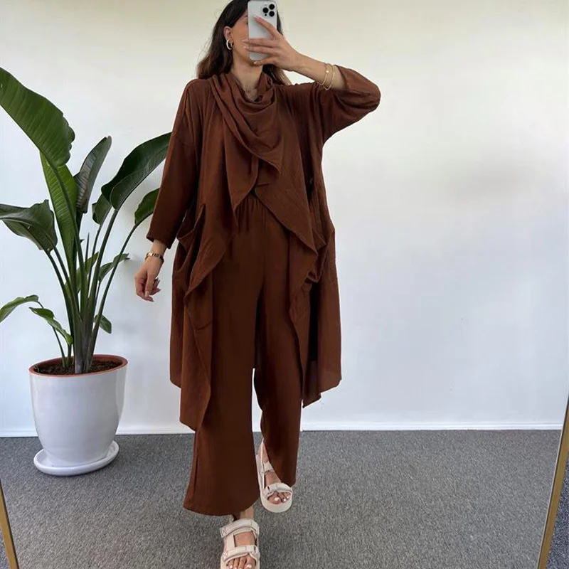 INS Solid Color Fashionable Loose Fitting Casual Large Pocke