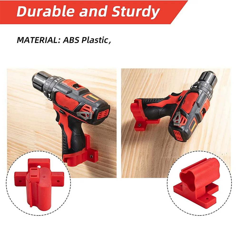 

1PC Tool Holder Mount For M12 Tool Hanger New With Screws ABS Plastic Red Hanger Shelf Home Tool Accessories