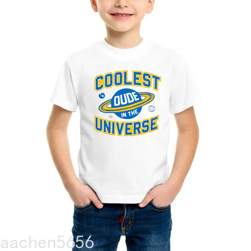 

Футболка с коротким рукавом для мальчиков, футболка с рисунком чувака в вселенной, милые топы для мальчиков и девочек, детская повседневная ...