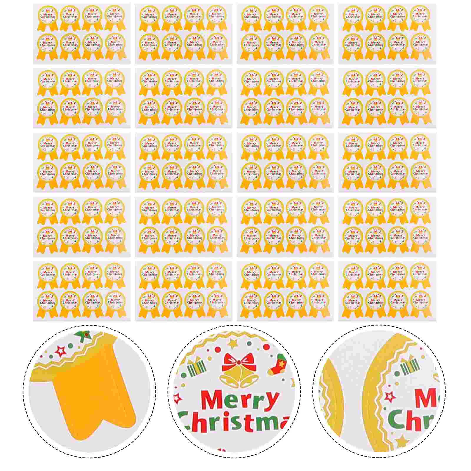 

20 Sheets of 160pcs Xmas Labels Packing Stickers Packaging Label Decals Sealing Stickers for Adornments Christmas