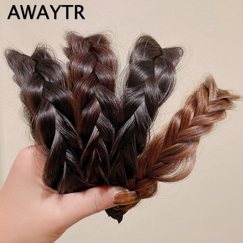 Женский обруч для волос AWAYTR косичка в Корейском стиле нескользящая аксессуар