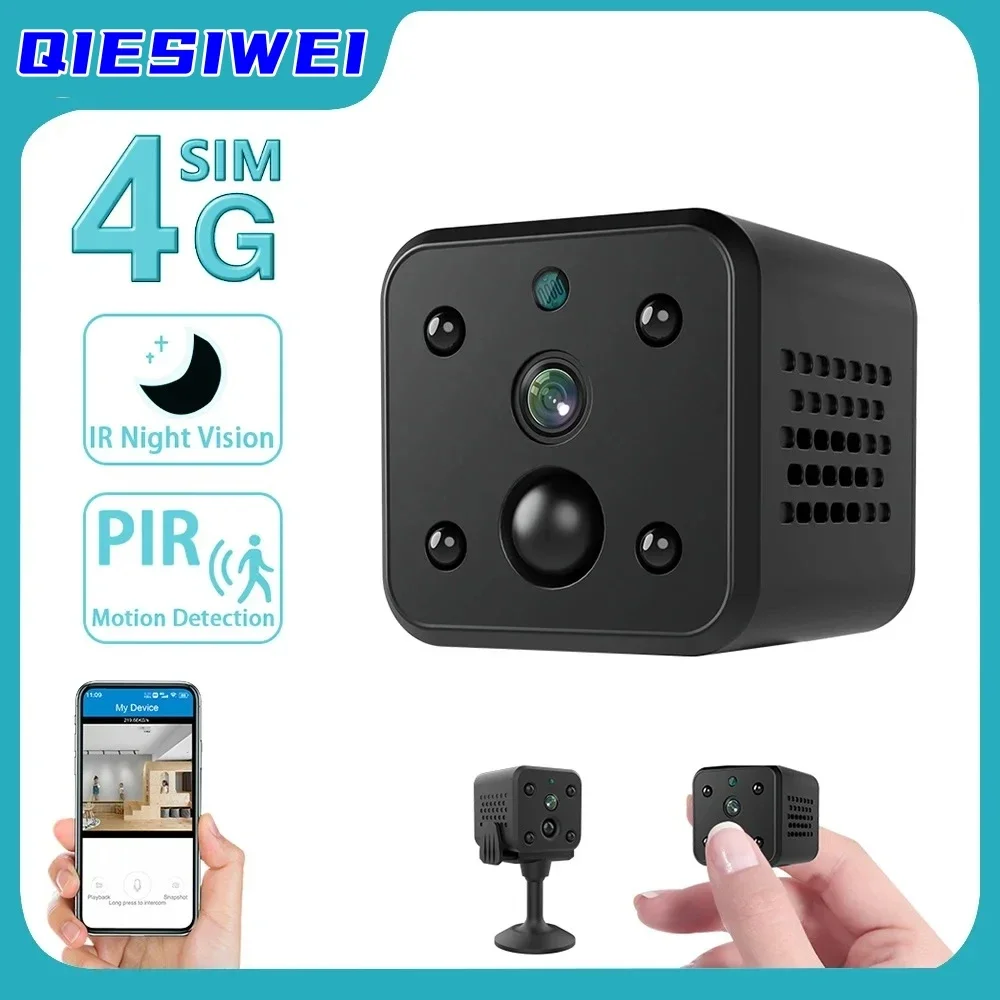 

Мини-камера видеонаблюдения QIESIWEI, 5 Мп, 4G, с ИК-подсветкой и ночным видением