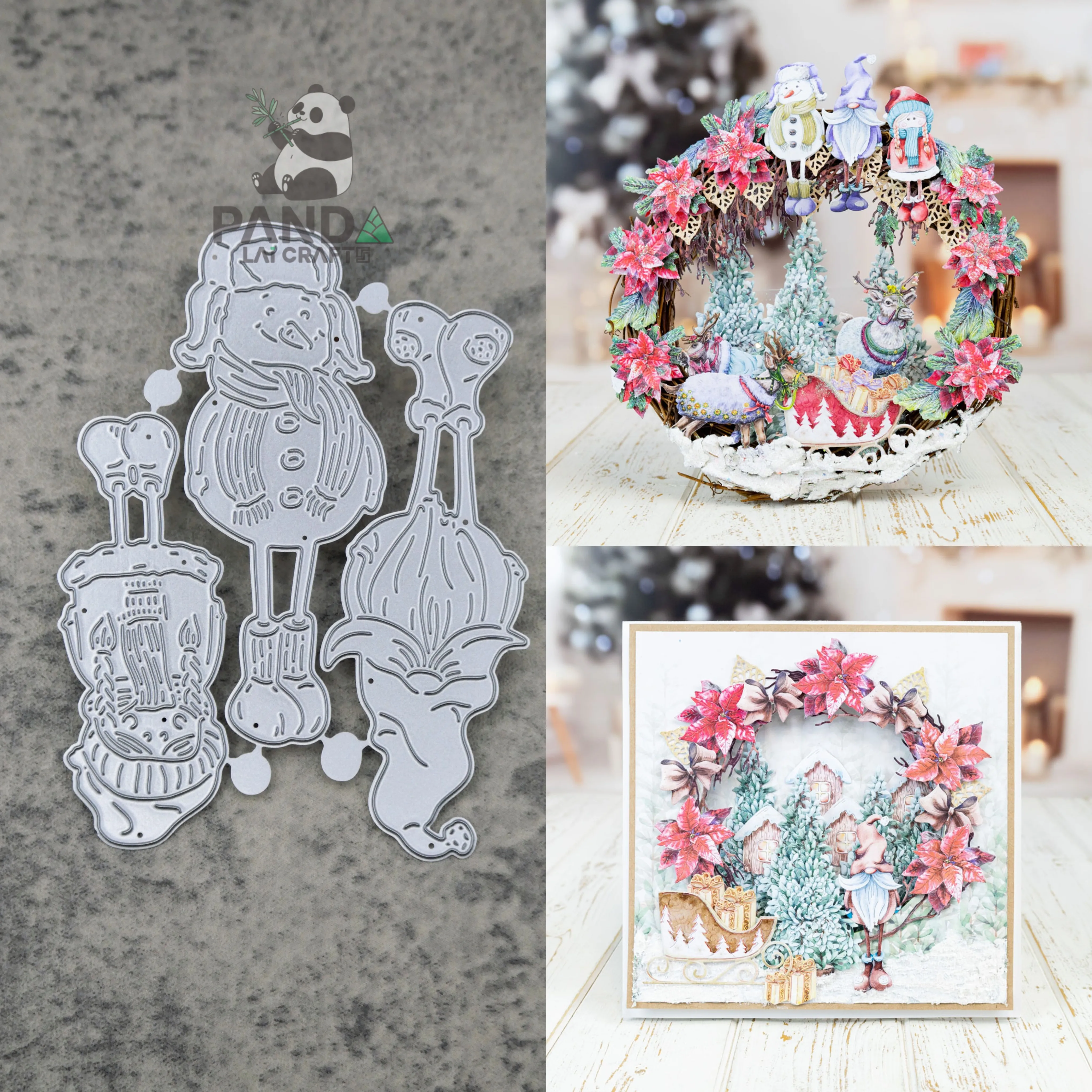 Набор штампов PANDALAI для рождественских друзей металлические штампы