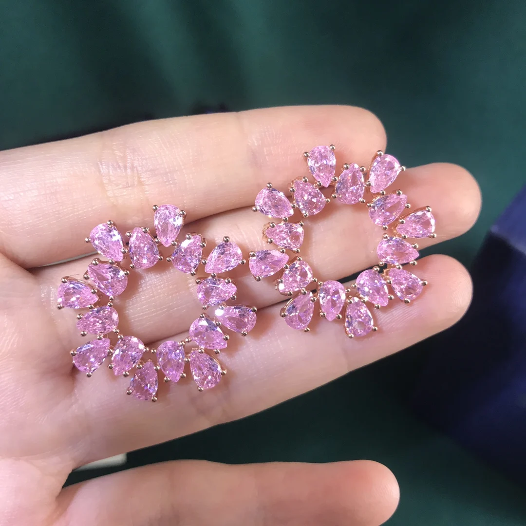 Swa 2023 Original Fine Jewelry Sets Charms GEMA Crystal Candy Heart Earring Necklace Bracelet Rings Romantic Gifts for Women