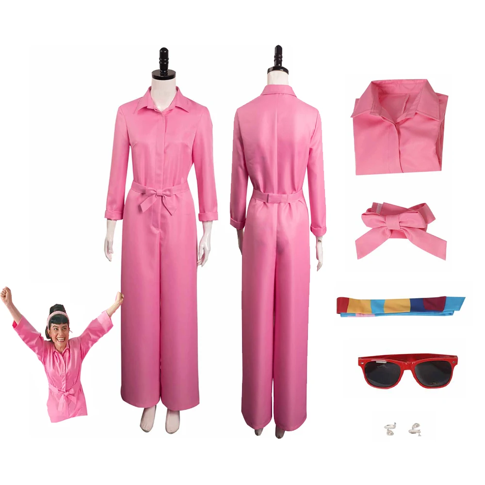 

Movie Barbier Margot Cosplay Costume Pink Jumpsuit Outfits Anime Girls Fantasia Halloween Daily Casual Clothes Disguise Suit