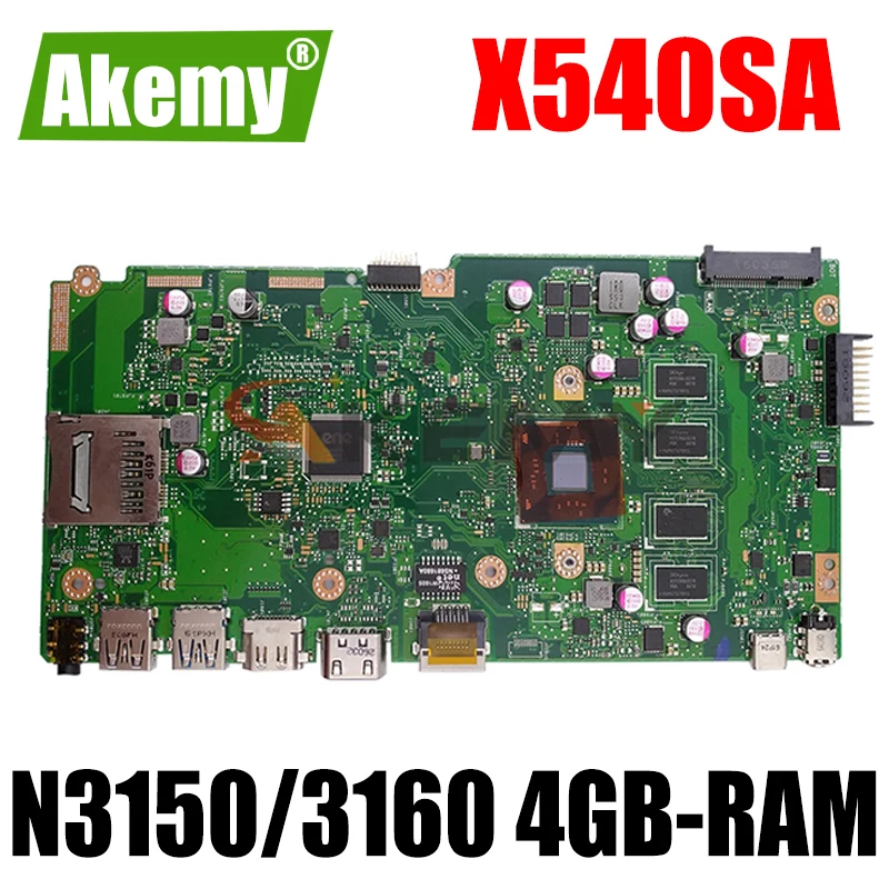 

NEW X540SA laptop mainboard 4GB-RAM N3150/3160 CPU REV 2.0 For Asus X540 X540S X540SA X540SAA laptop motherboard Test ok