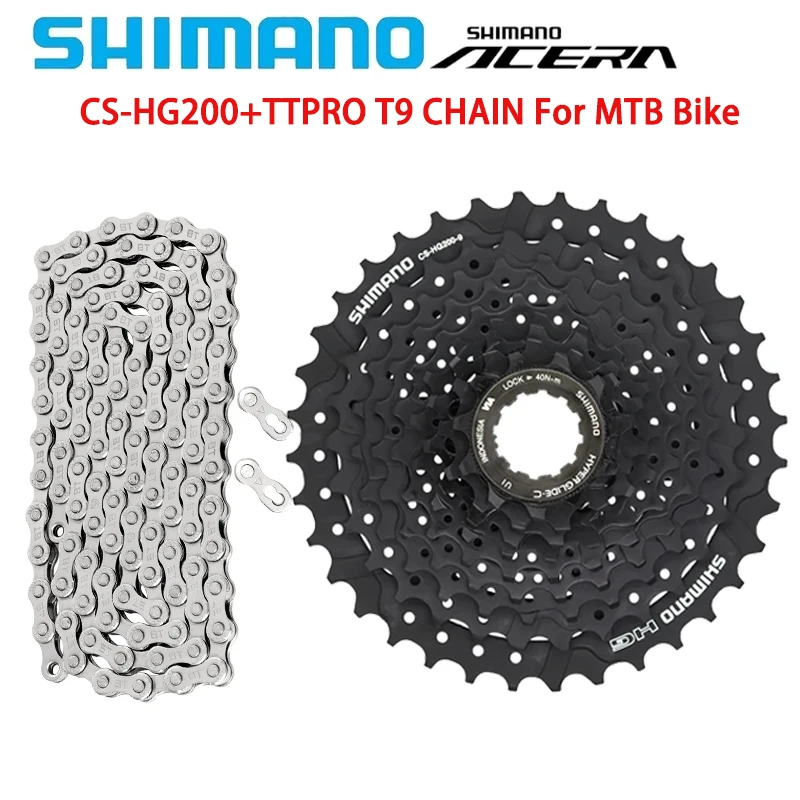 Кассета SHIMANO Tourney HG200 9S 11-32/34/36T для горного велосипеда TTPRO T9 велосипедная цепь 9 В