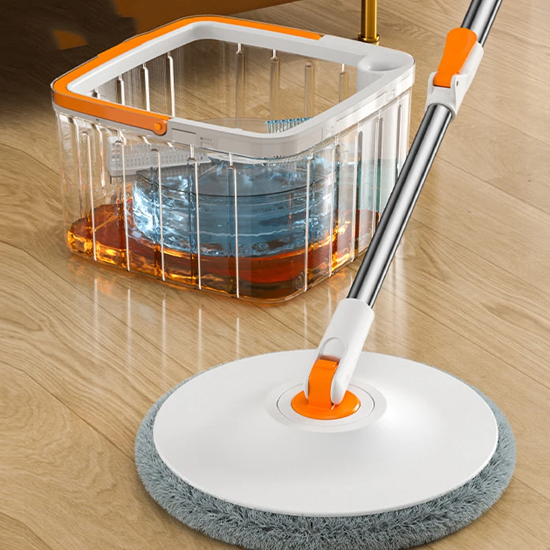 

Household Clean Sewage Separation Free Hand Wash Rotary Drag Bucket Mop Absorbent Flat Mop Bathroom Accessories Cleaning Tools